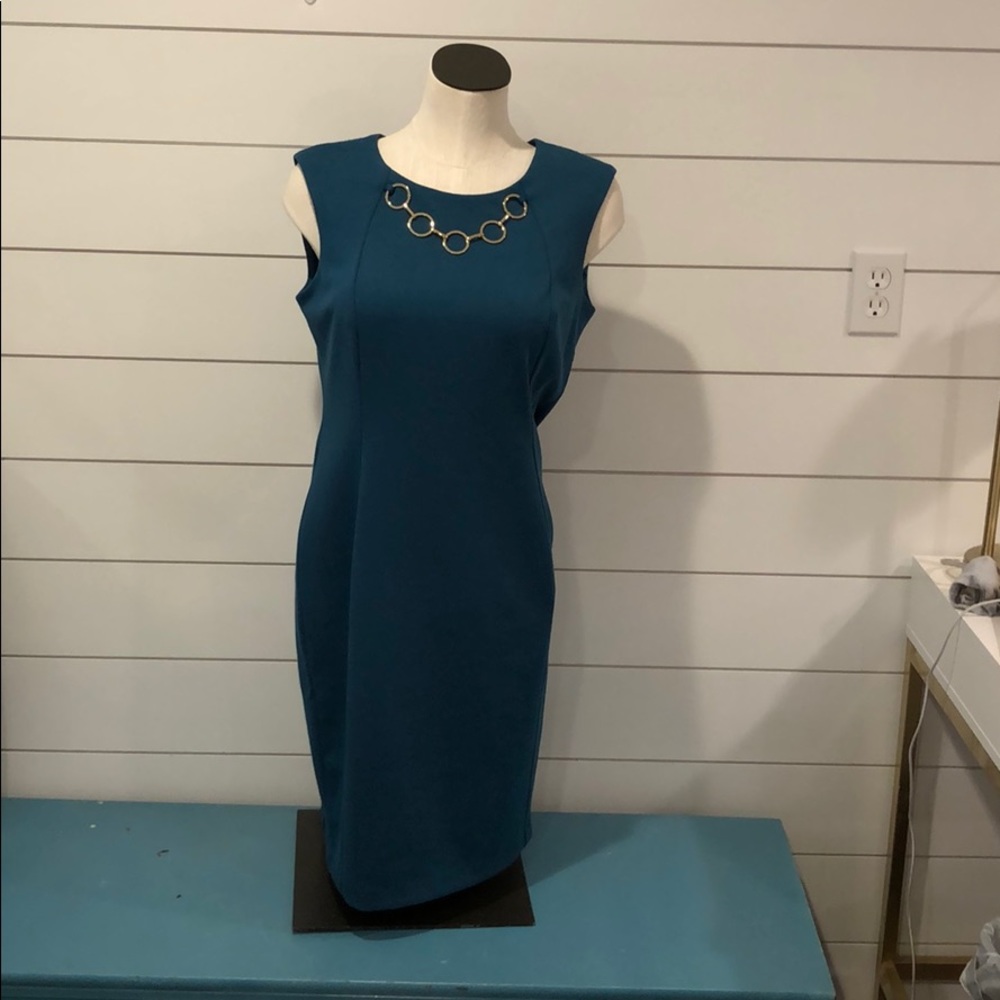 Calvin Klein blue dress zipper back
